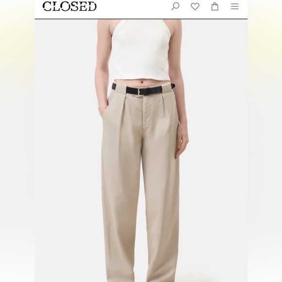 Closed Pants - Closed Mawson Relaxed Pants Italian Fabric Soft Beige Size 26 (S)